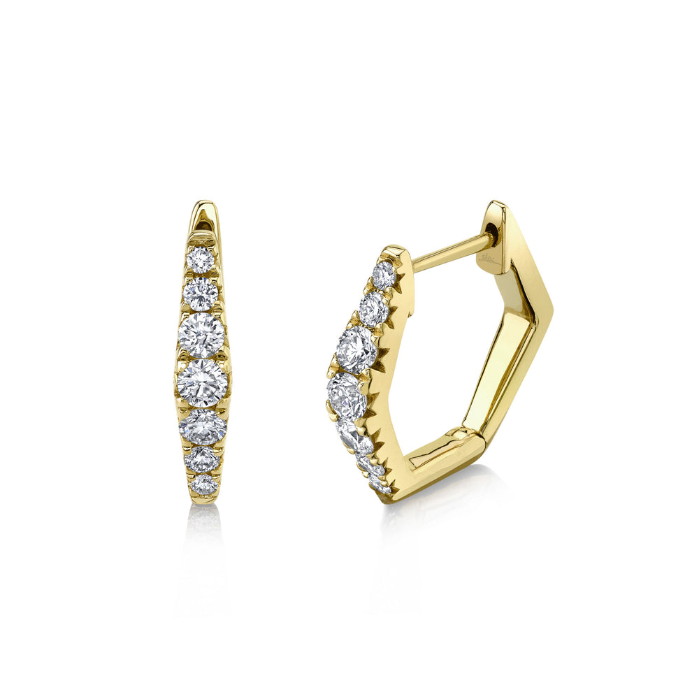 Essential Graduating Geometric Huggie Hoop Earrings, 0.49 CTTW - Carter's Collective Fine Jewelry
