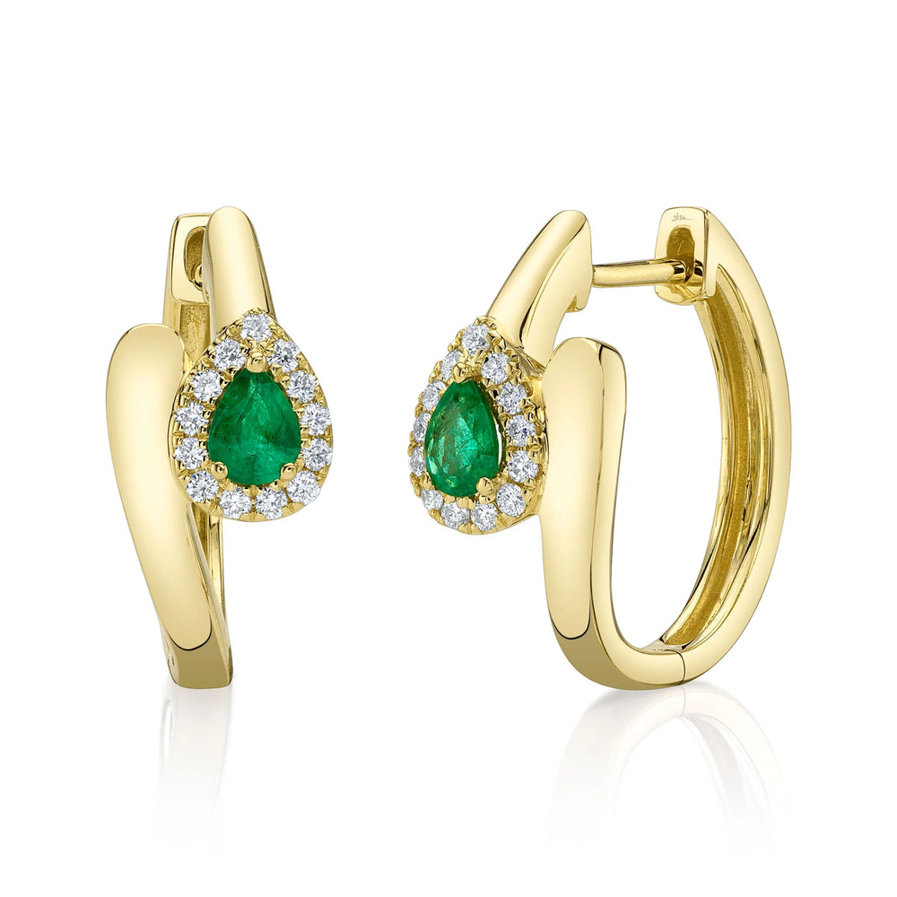Pear-Cut Emerald Hoop Earrings - Carter's Collective Fine Jewelry