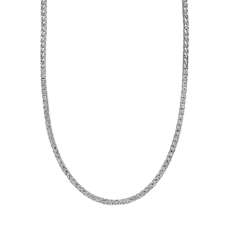 Illusion Set Diamond Tennis Necklace, 0.95 CTTW