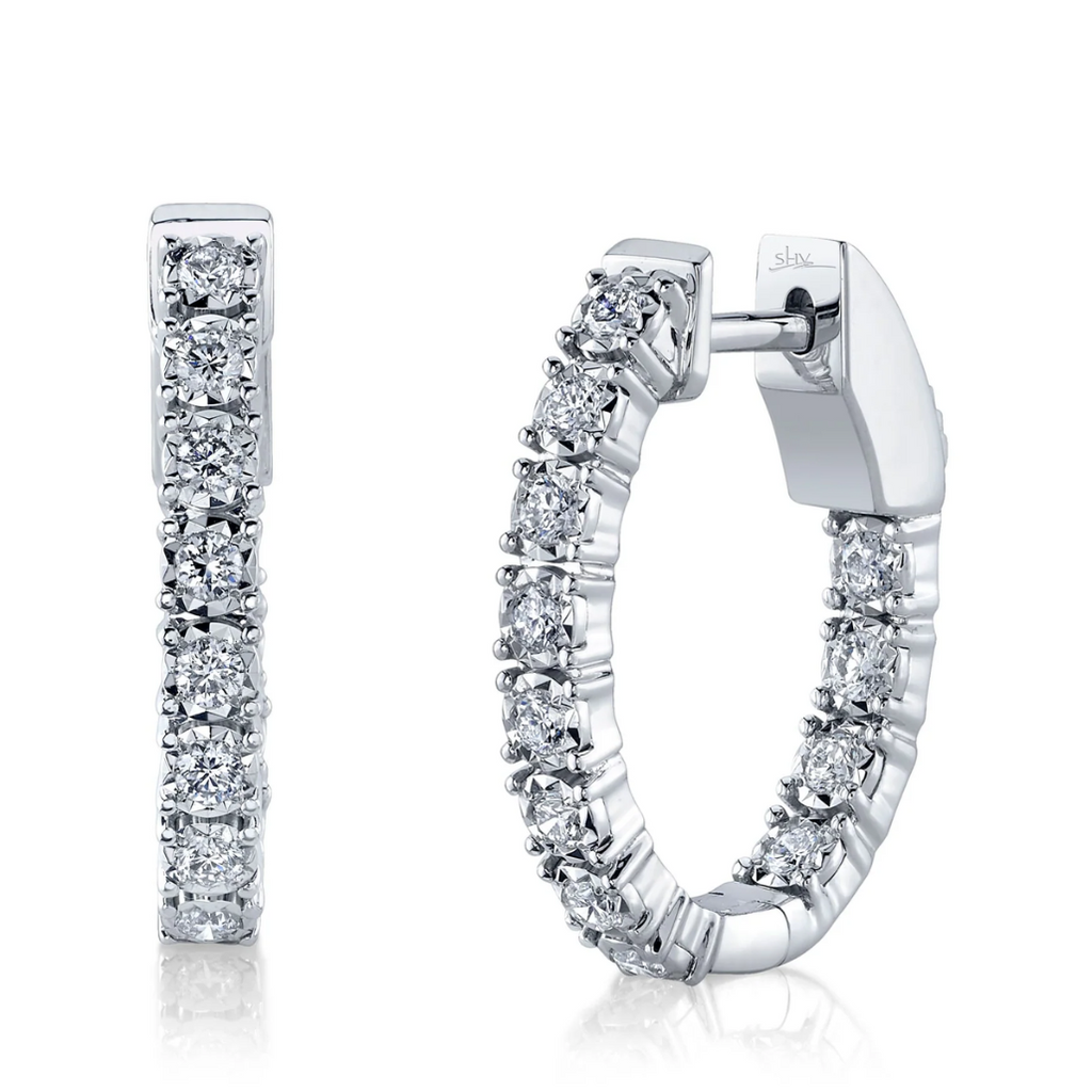 Oval Diamond Illusion Hoop Earrings, 0.47 CTTW - Carter's Collective Fine Jewelry