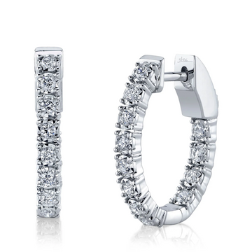 Oval Diamond Illusion Hoop Earrings, 0.47 CTTW - Carter's Collective Fine Jewelry