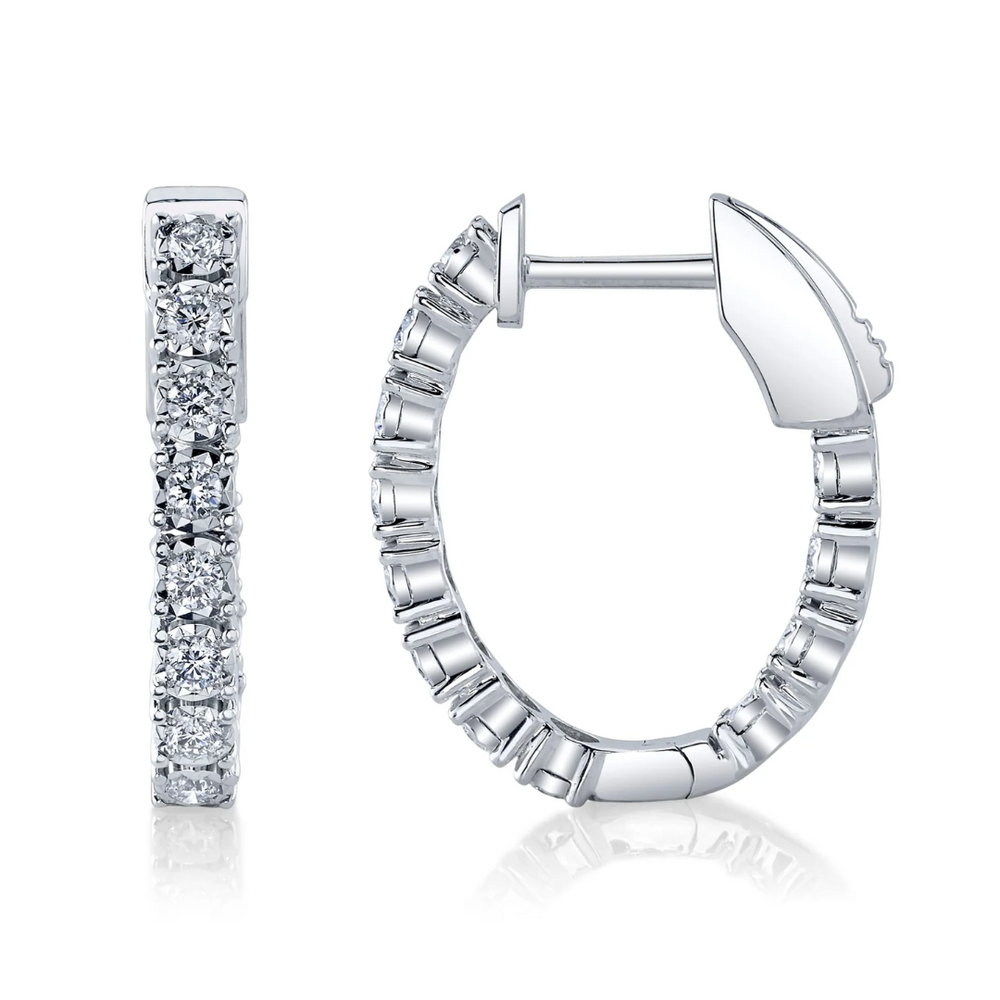 
                  
                    Oval Diamond Illusion Hoop Earrings
                  
                