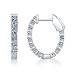 Oval Diamond Illusion Hoop Earrings, 0.47 CTTW - Carter's Collective Fine Jewelry