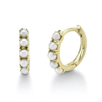 Charlotte Pearl Huggie Hoop Earrings (PAIR) - Carter's Collective Fine Jewelry