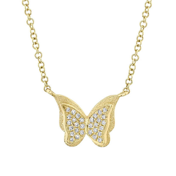 Flutter Diamond Butterfly Necklace