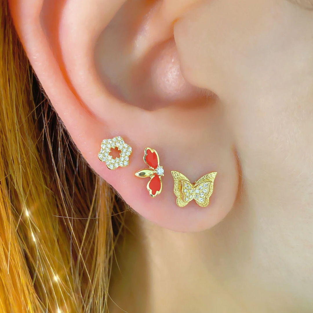 Diamond Butterfly Stud Earrings (Pair), 0.06 CTTW - Carter's Collective Fine Jewelry