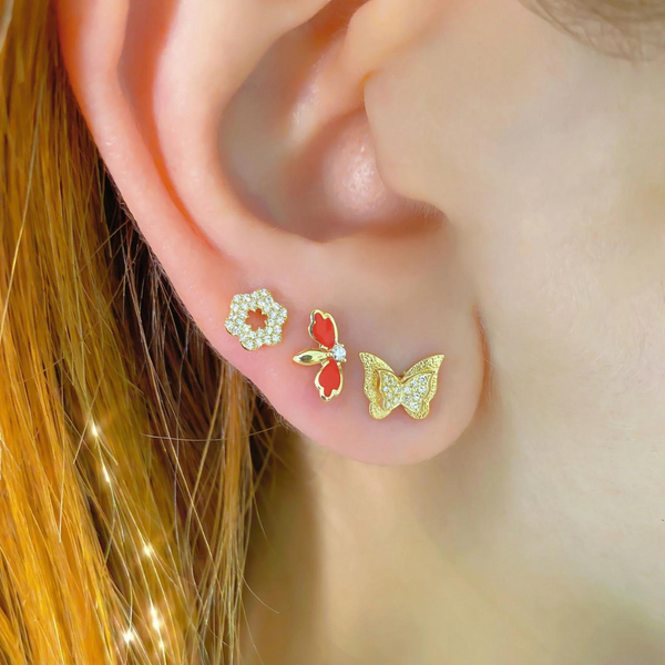 Flutter Diamond Butterfly Earrings
