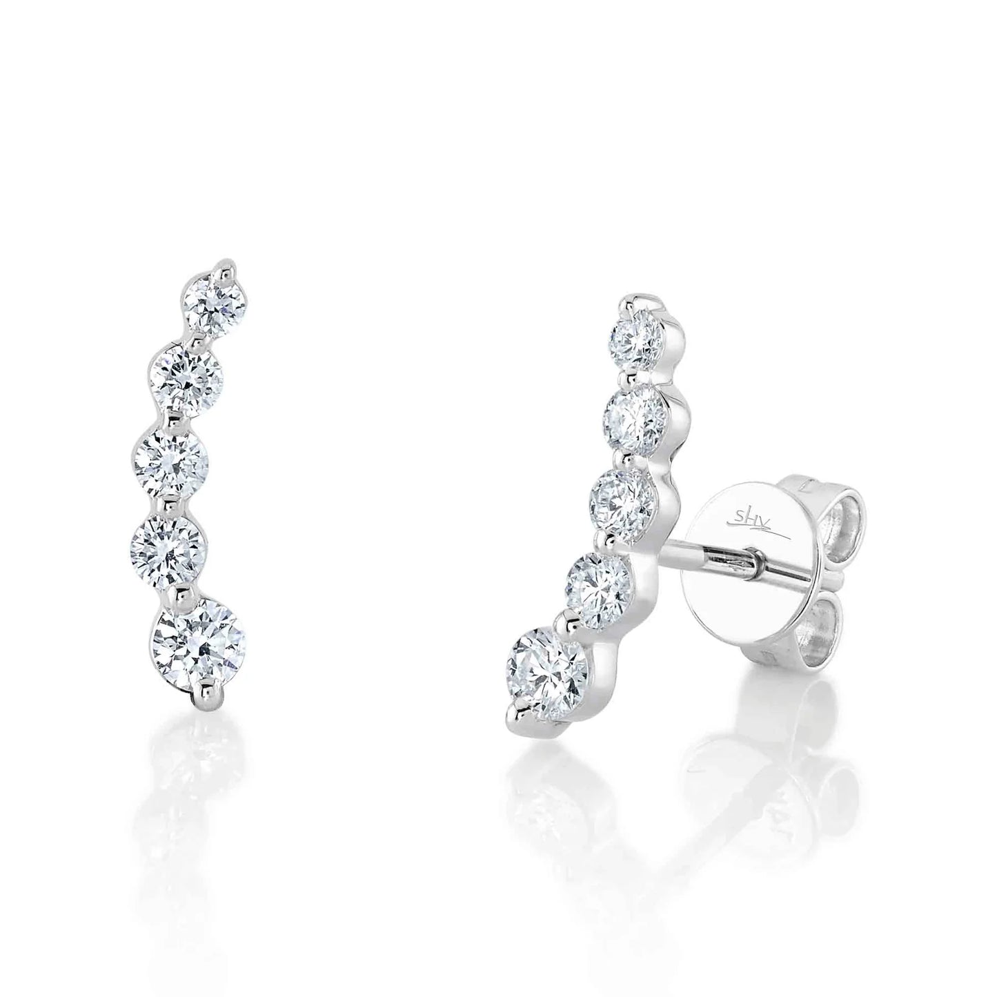 Diamond Ear Crawler Studs, 0.47 CTTW - Carter's Collective Fine Jewelry