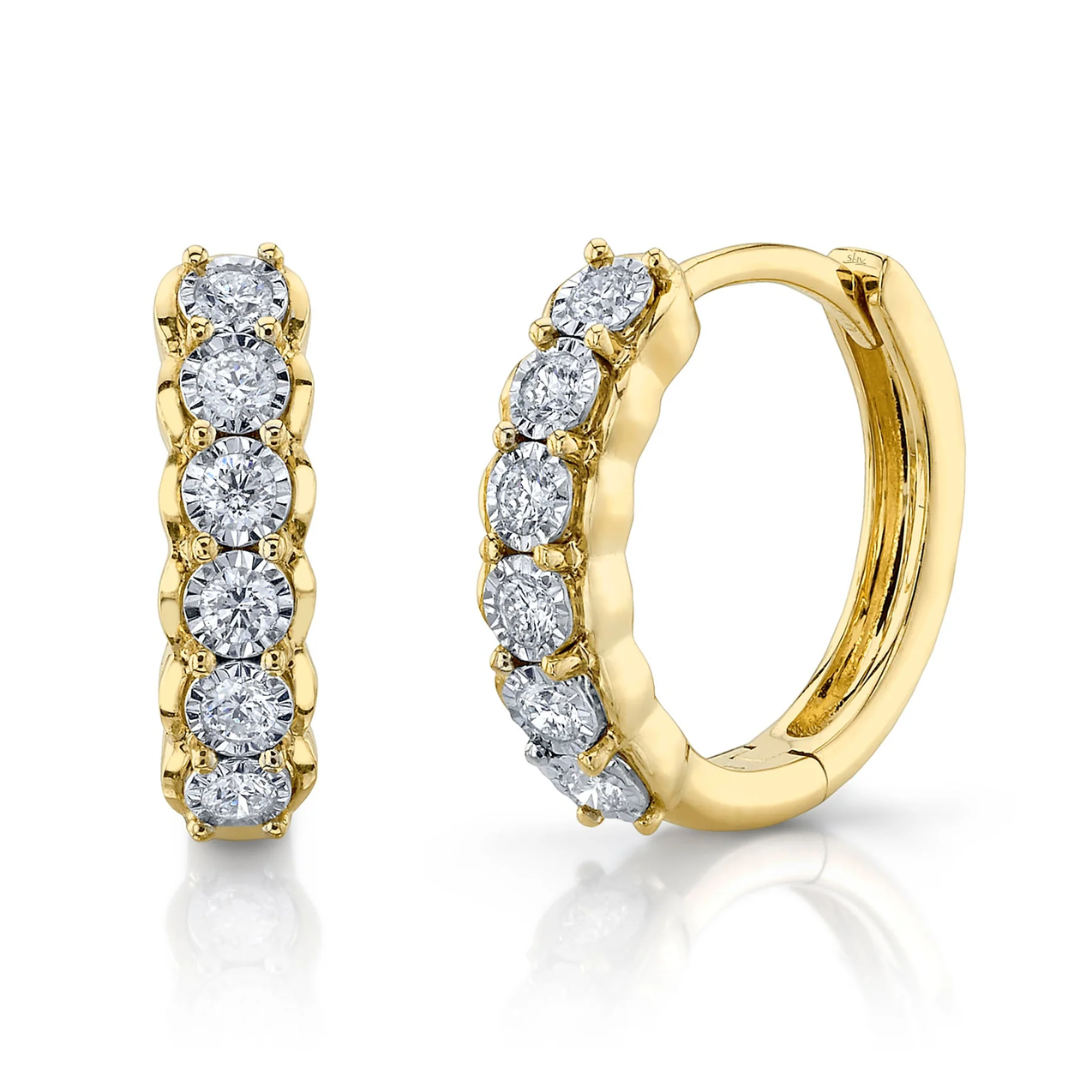 Illusion Diamond Huggie Hoop Earrings, 0.23 CTTW - Carter's Collective Fine Jewelry