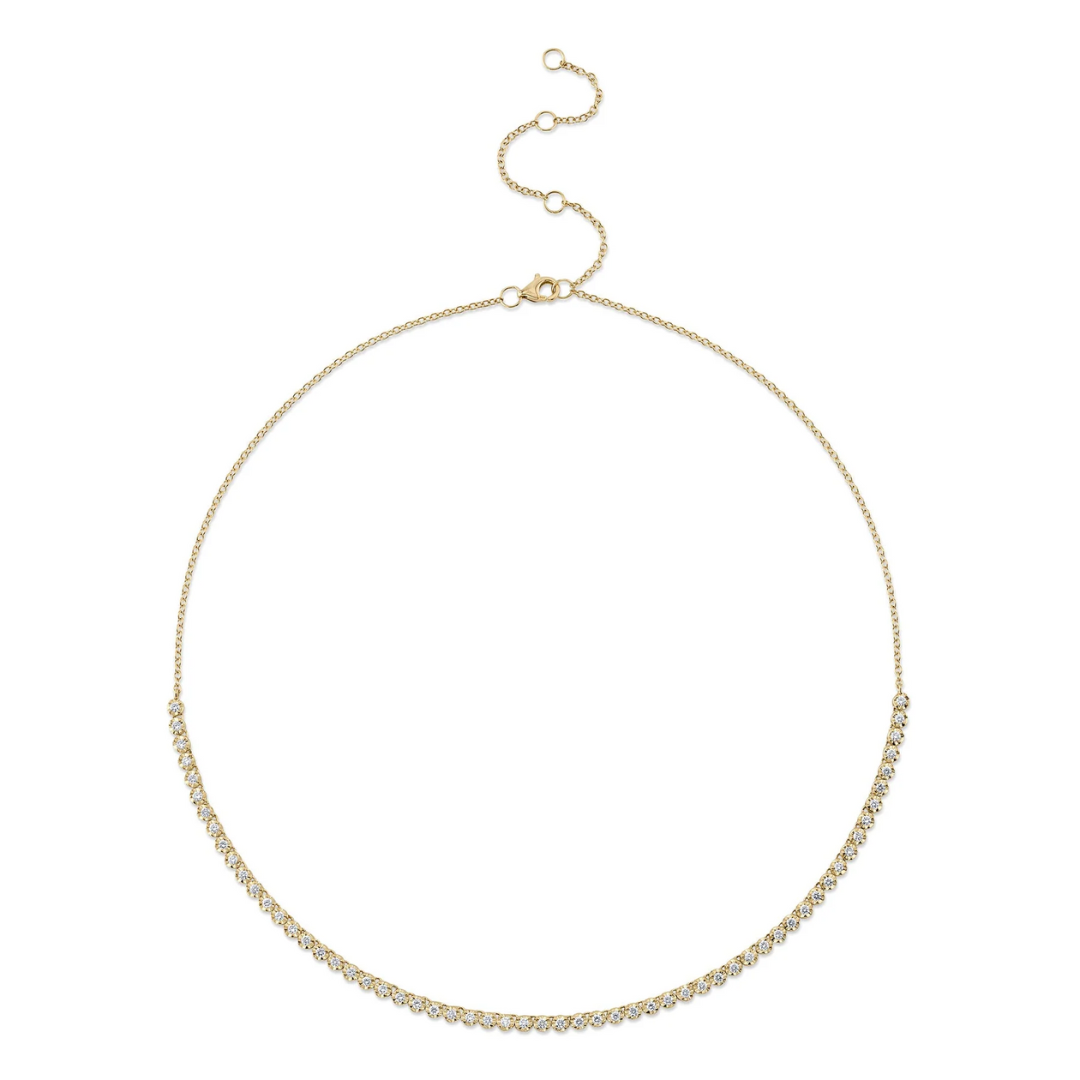 Halfway Illusion Diamond Tennis Necklace, 1.07 CTTW - Carter's Collective Fine Jewelry