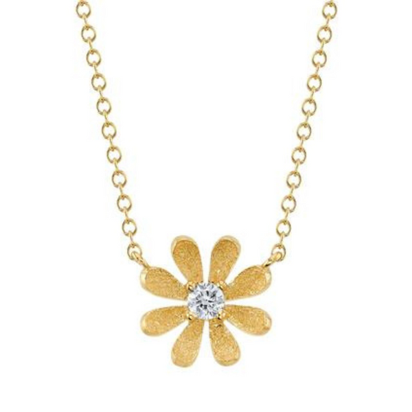 Petal Diamond Flower Necklace