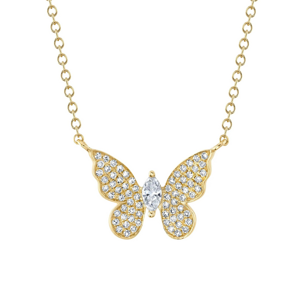 Monarch Diamond Butterfly Necklace