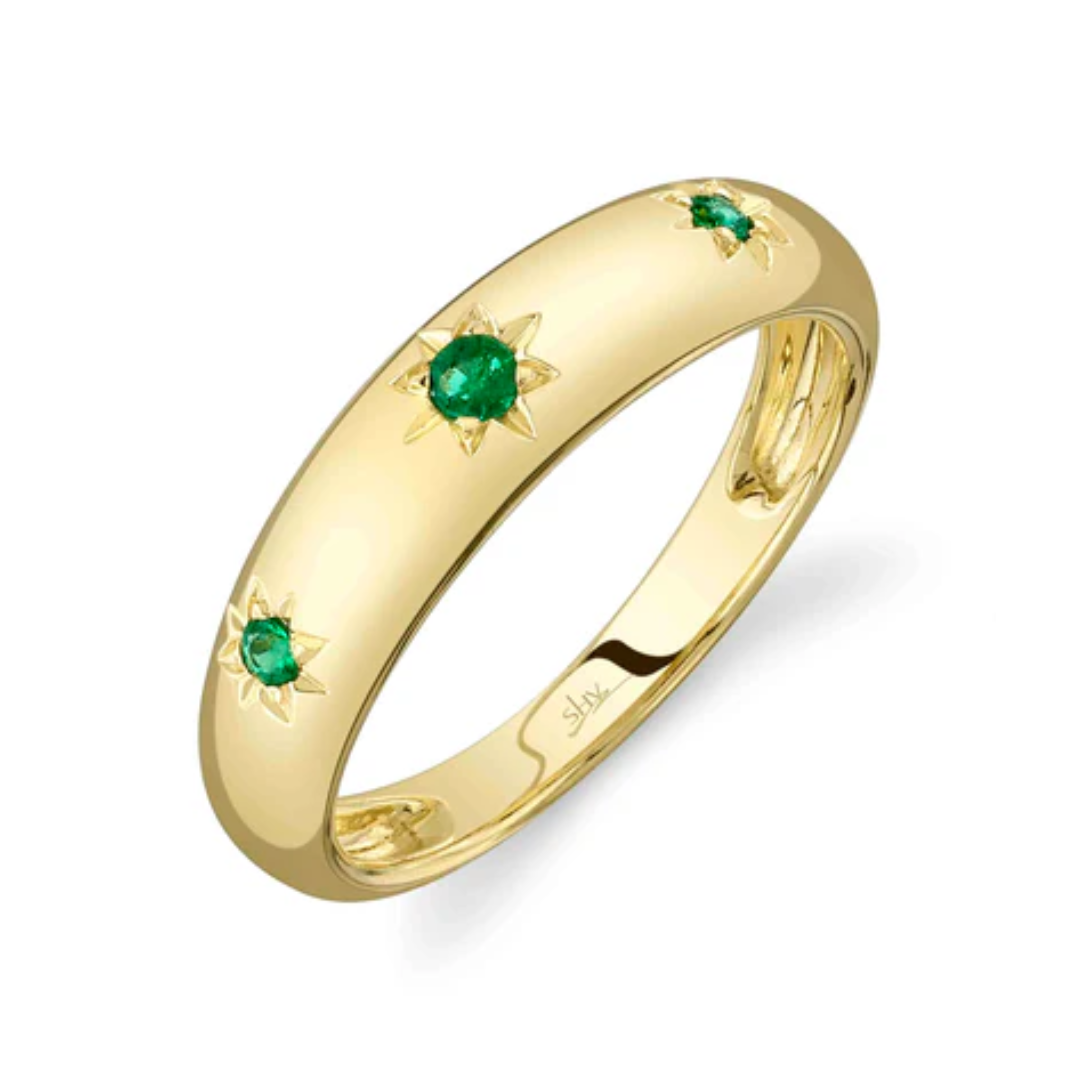 Emerald Starburst Station Ring