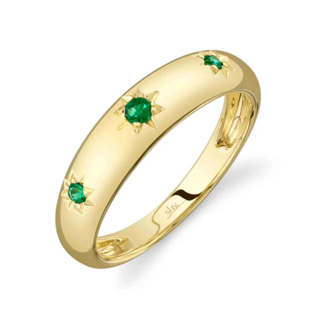 Emerald Starburst Station Ring, 0.09 CTTW - Carter's Collective Fine Jewelry