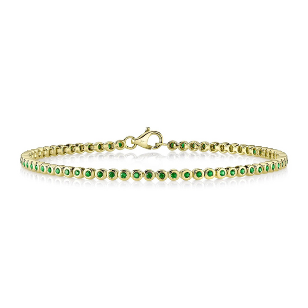 Emerald Gemstone Bezel Tennis Bracelet