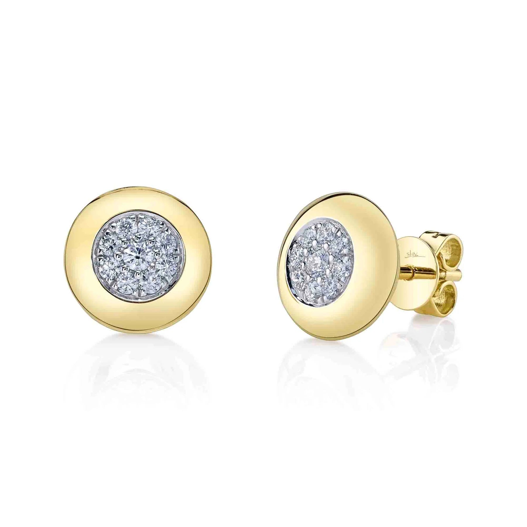 Diamond Bezel Circle Studs, 0.28 CTTW - Carter's Collective Fine Jewelry