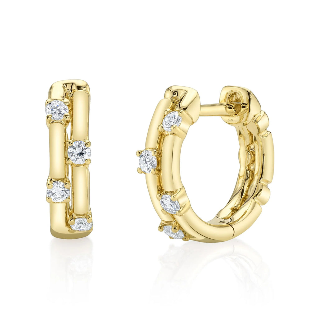 Diamond Double Row Huggies, 0.17 CTTW - Carter's Collective Fine Jewelry