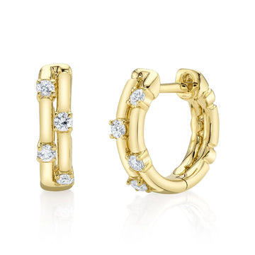 Diamond Double Row Huggies, 0.17 CTTW - Carter's Collective Fine Jewelry