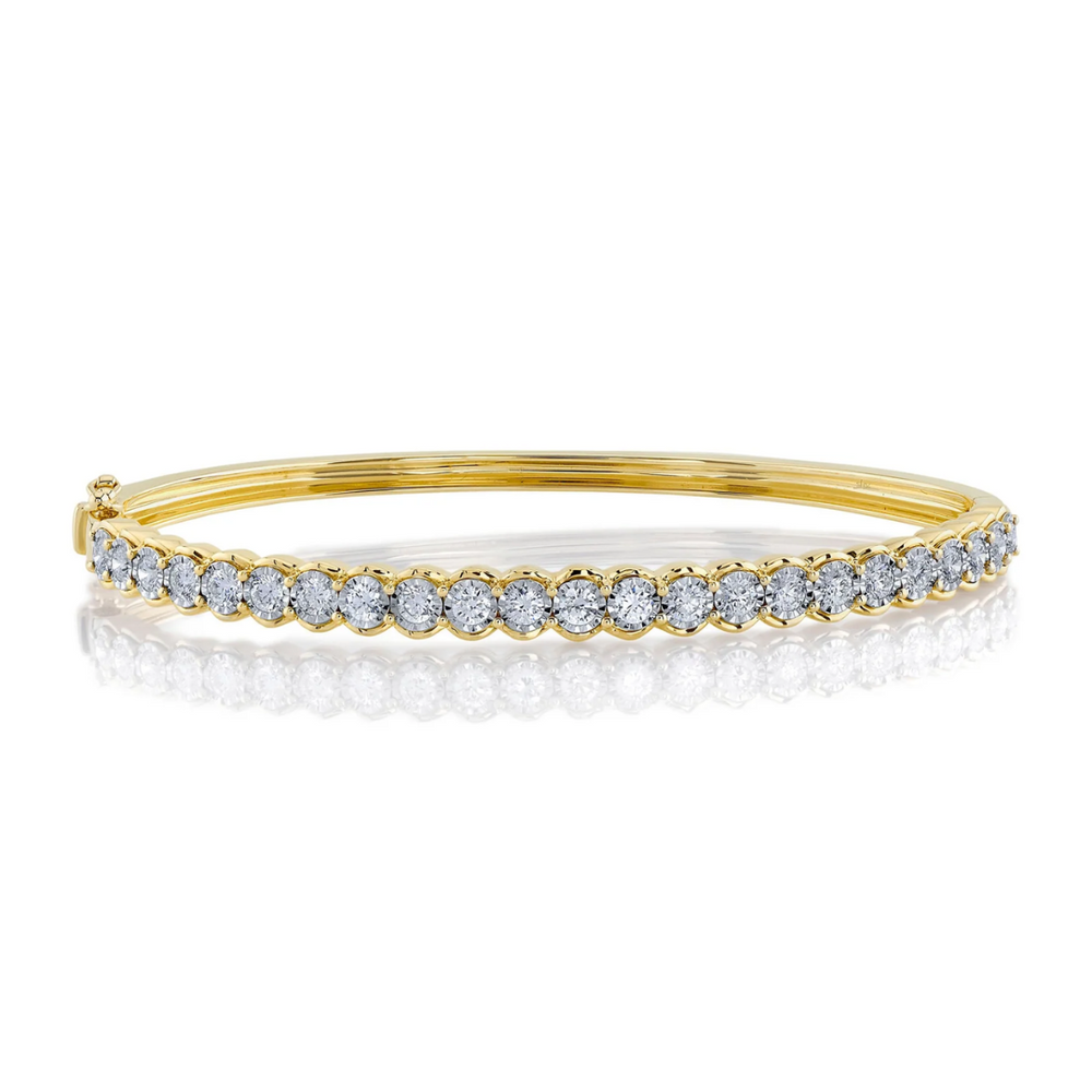 Illusion Set Diamond Bangle Bracelet, 1.35 cttw - Carter's Collective Fine Jewelry