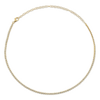 Yellow Gold Crown Set Diamond Tennis Necklace - 1.94cttw