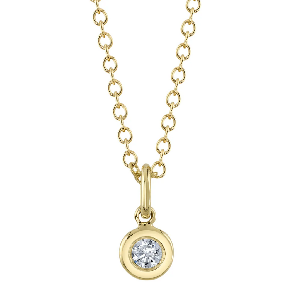 Diamond Bezel Charm Necklace 16-18" - Carter's Collective Fine Jewelry