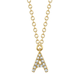 Pave Diamond Initial Necklace