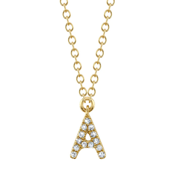 Pave Diamond Initial Necklace