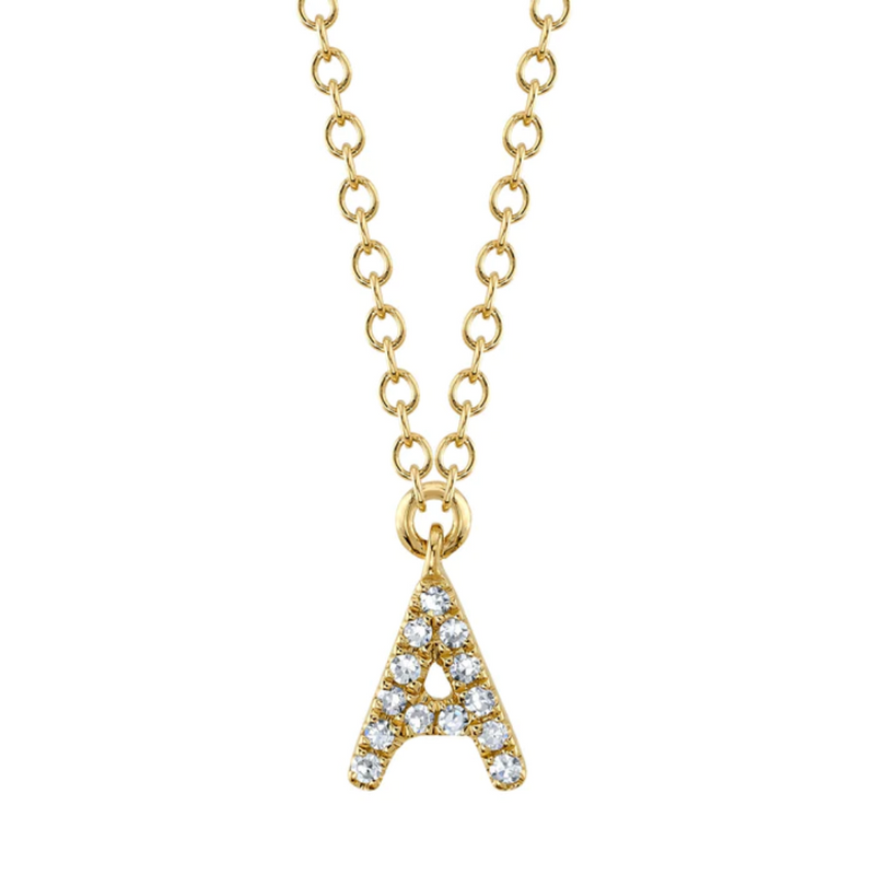 Pave Diamond Initial Necklace