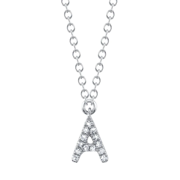 Pave Diamond Initial Necklace