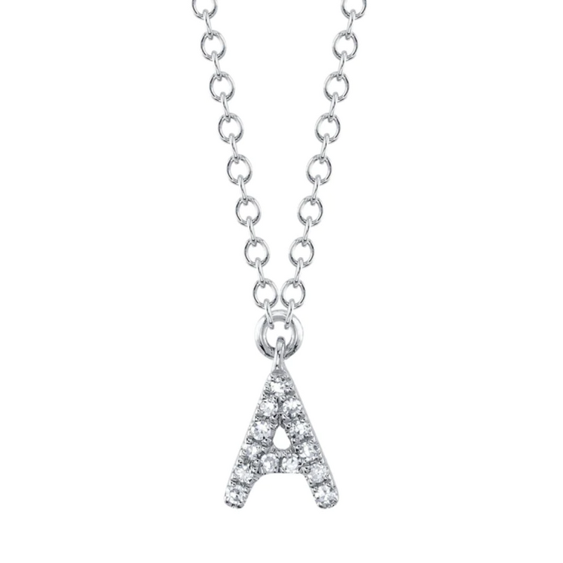 Pave Diamond Initial Necklace