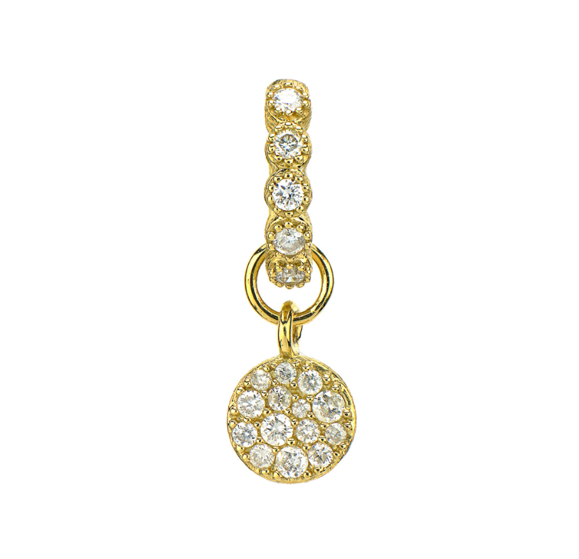 Petite Pave Diamond Circle Charm (Single Charm, Earring Not Included)