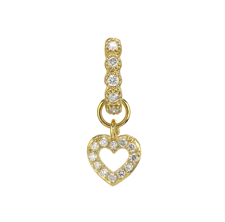 Jude Frances Petite Pave Diamond Heart Charm (Single) - Last Chance - Carter's Collective Fine Jewelry
