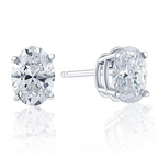 Oval Natural Diamond Stud Earrings, 2.03 CTTW - Carter's Collective Fine Jewelry