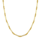 Alternating Round and Elongated Fancy Link Paper Clip Chain Necklace, 18 Inches - Carter's Collective Fine Jewelry
