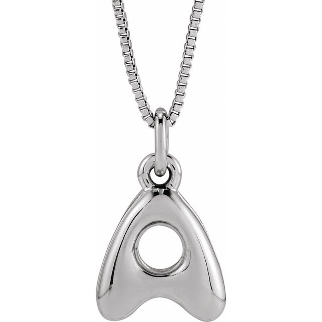 Sterling Silver Bubble Initial Pendant with Box Chain Necklace - Carter's Collective Fine Jewelry