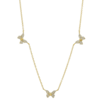Pave Diamond Butterfly Station Necklace 16-18" - Carter's Collective Fine Jewelry