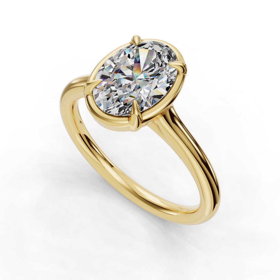 Sage Faux Bezel Customizable Lab Grown Diamond Engagement Ring - Carter's Collective Fine Jewelry