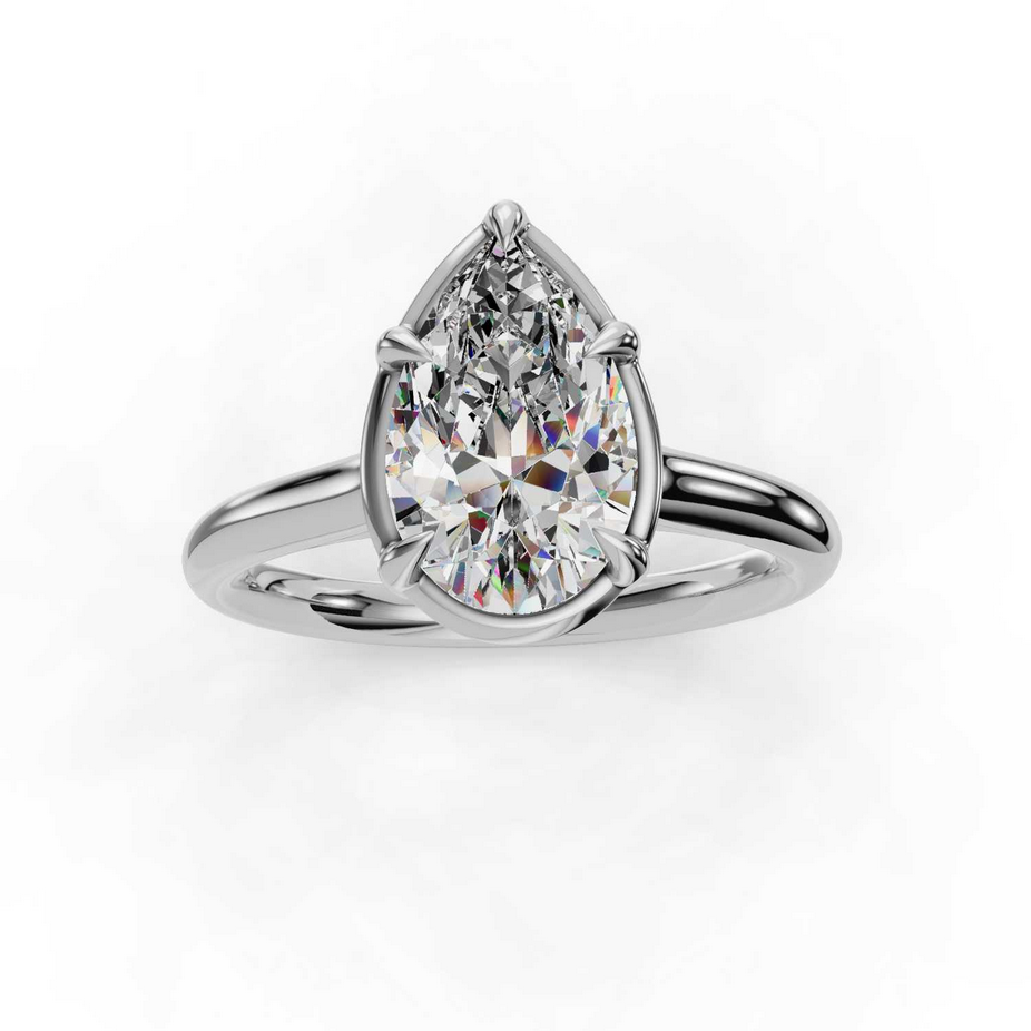 Sage Faux Bezel Customizable Lab Grown Diamond Engagement Ring