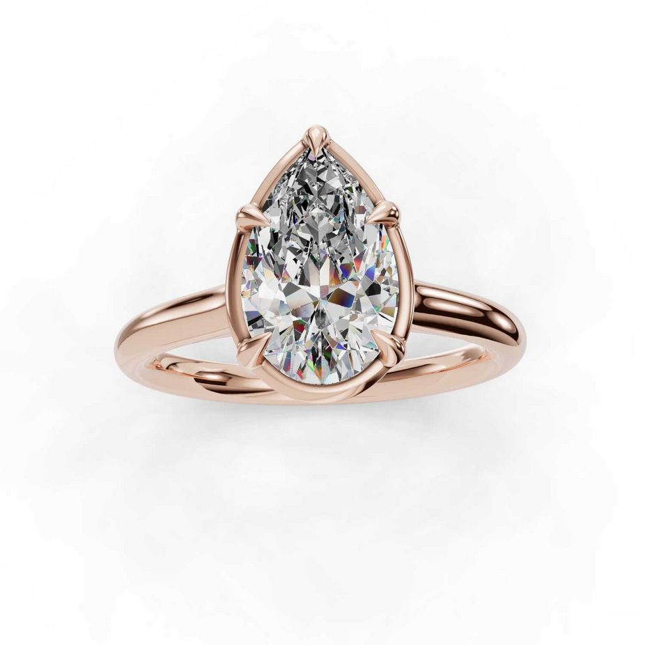 Sage Faux Bezel Customizable Lab Grown Diamond Engagement Ring