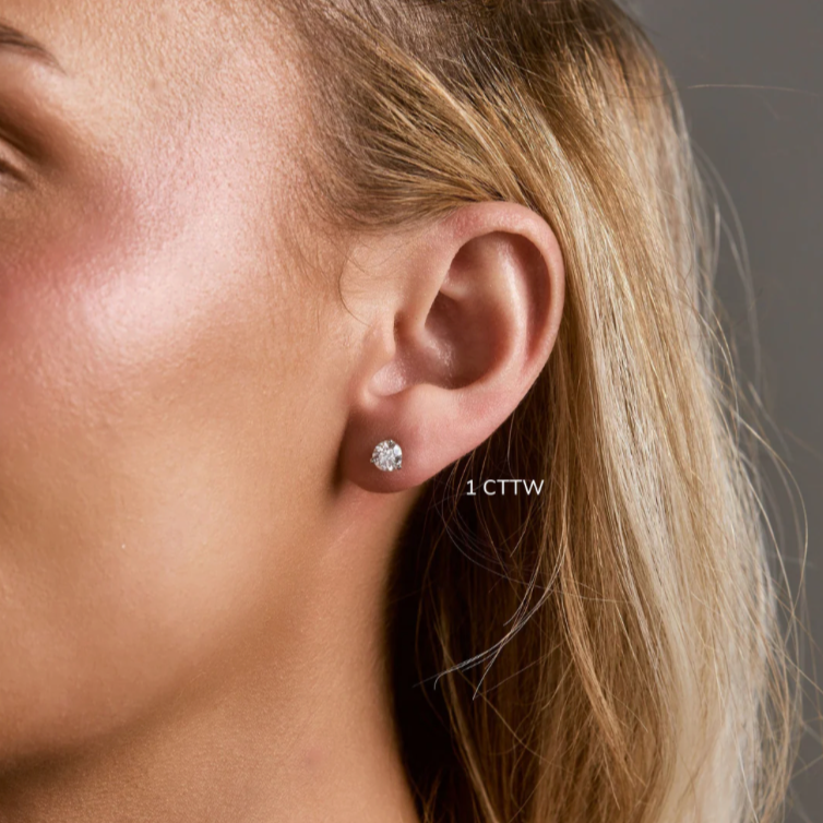 DOORBUSTER: Lab Grown Martini Diamond Stud Earrings, 1 CTTW - Carter's Collective Fine Jewelry