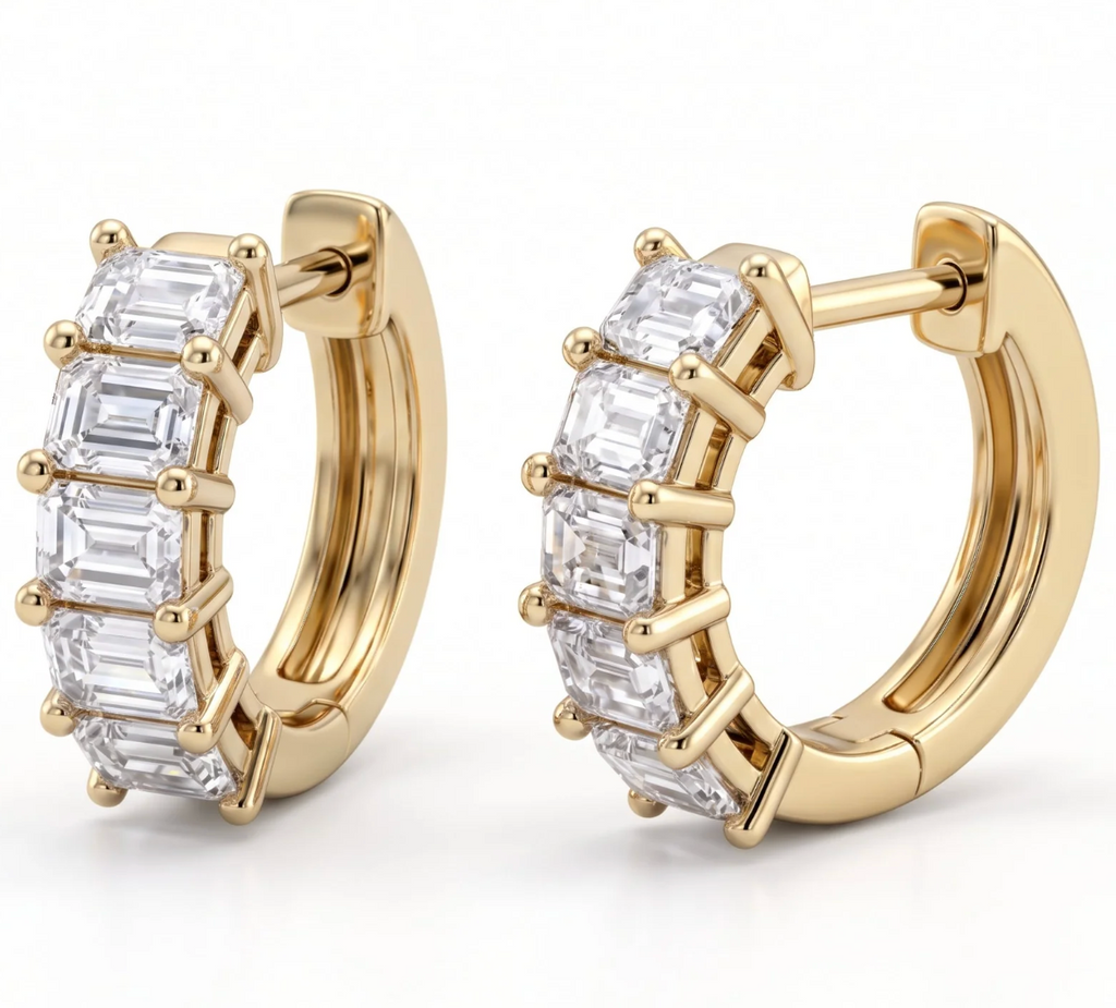 Audrey Diamond Huggie Hoops