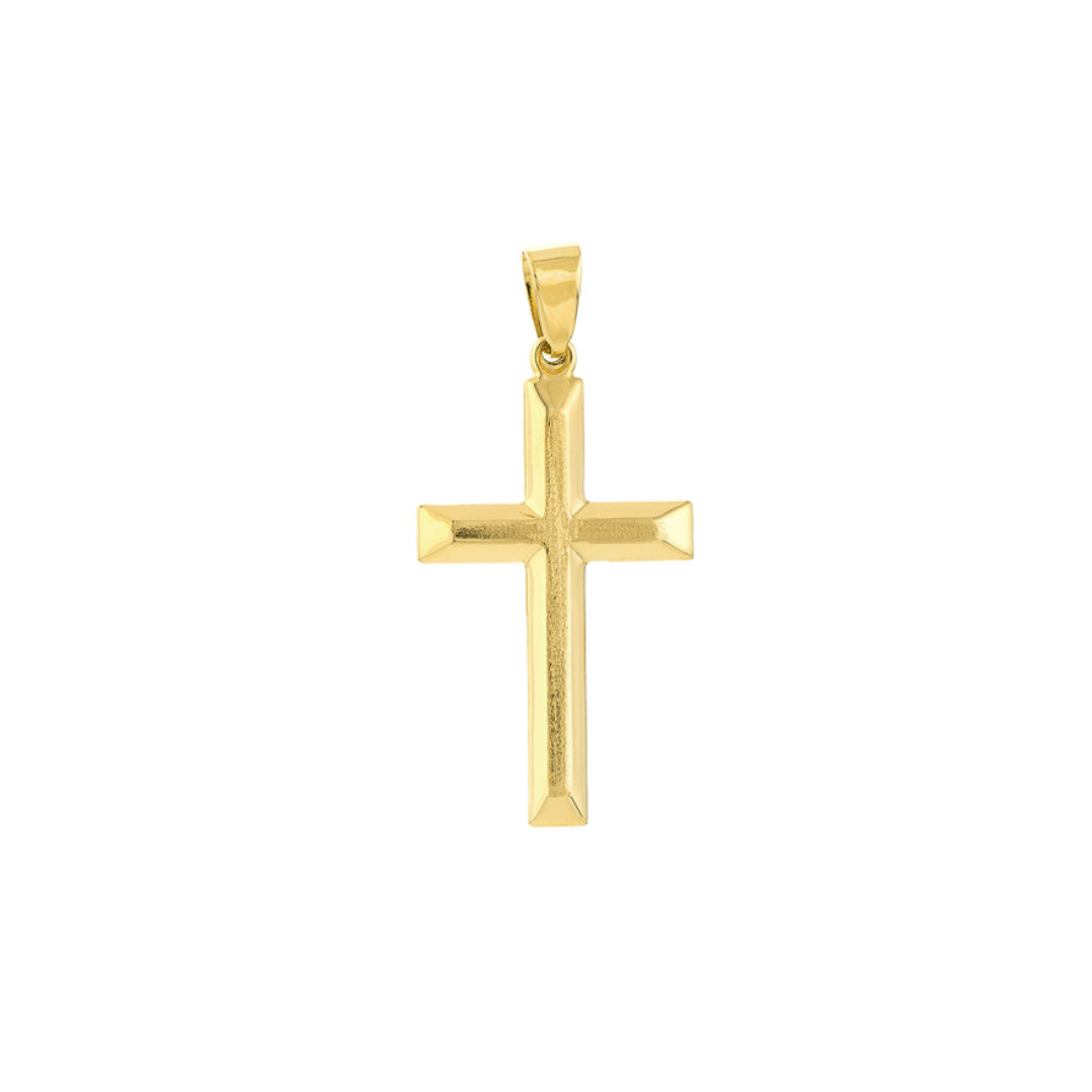 Beveled Edge Cross Pendant - Carter's Collective Fine Jewelry