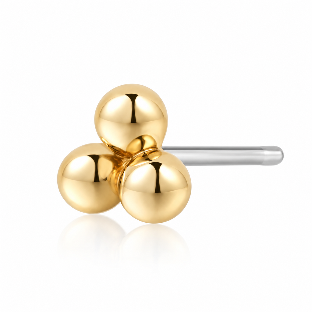Aria Triple Dots Piercing Stud Earring (Single)