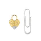 Fluted Heart Charm with Diamond Accent - Carter's Collective Fine Jewelry
