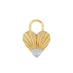 Fluted Heart Charm with Diamond Accent - Carter's Collective Fine Jewelry