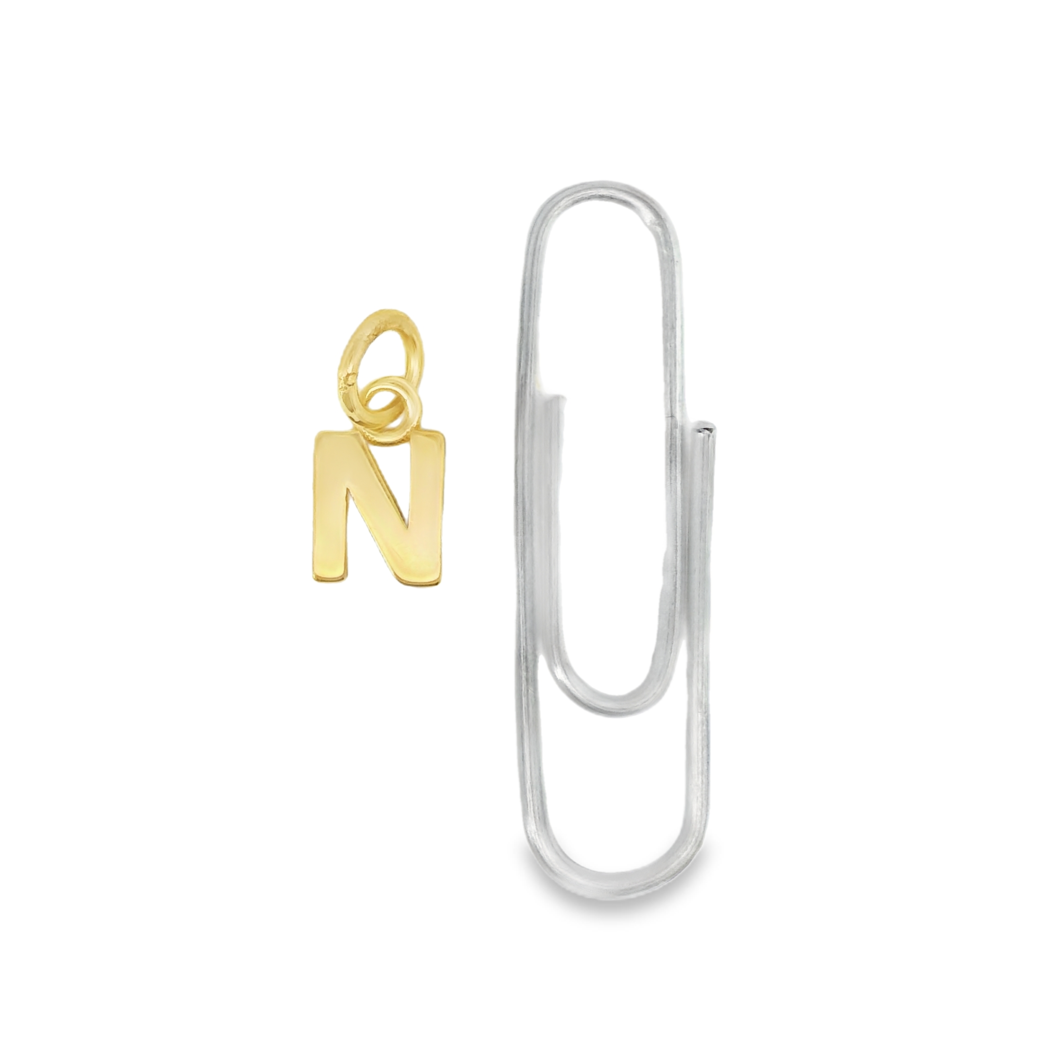 Block Letter N Gold Initial Charm - Carter's Collective Fine Jewelry
