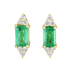 Emerald and Diamond Stud Earrings (Pair), 0.68 CTTW - Carter's Collective Fine Jewelry
