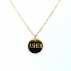 Yellow Gold Engravable Disc with Chain (Engraving Included) - Last Chance
