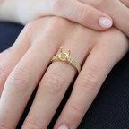 Round Double Row Diamond Band Engagement Ring Setting (Does Not Include Center Stone)
