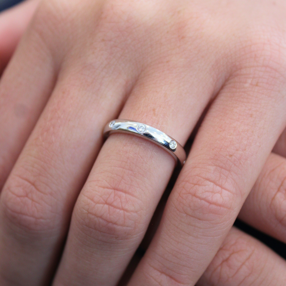 Sunflower Flush Set Diamond Wedding Band, 0.22 CTTW